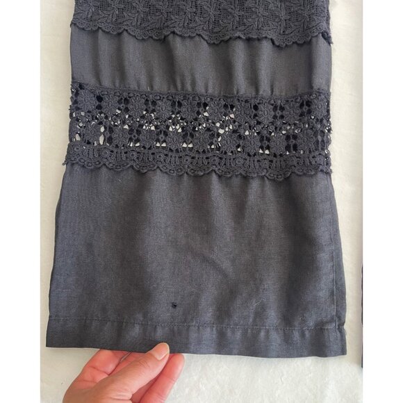 Johnny Was Women's Wide Leg Crochet Linen Pants Washed Black Boho - Picture 10 of 10